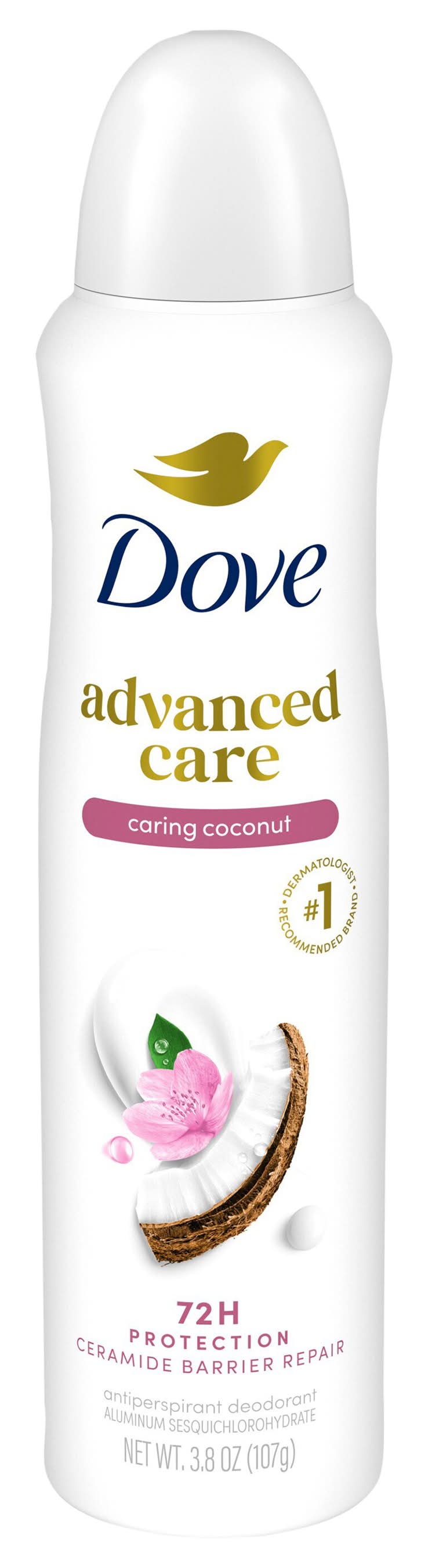 Dove Advanced Care Antiperspirant Dry Spray, Caring Coconut (3.8 oz)