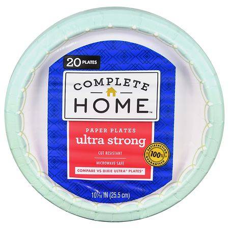 Complete Home Paper Plates Ultra Strong 10 1/16