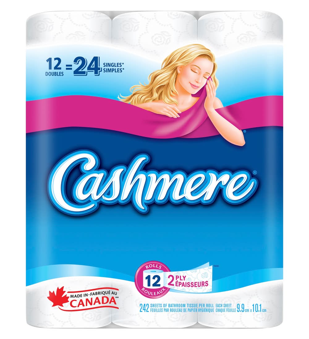 Cashmere 2 Play Bathroom Tissue Rolls, 9.9x10.1 cm, White (12 ct)