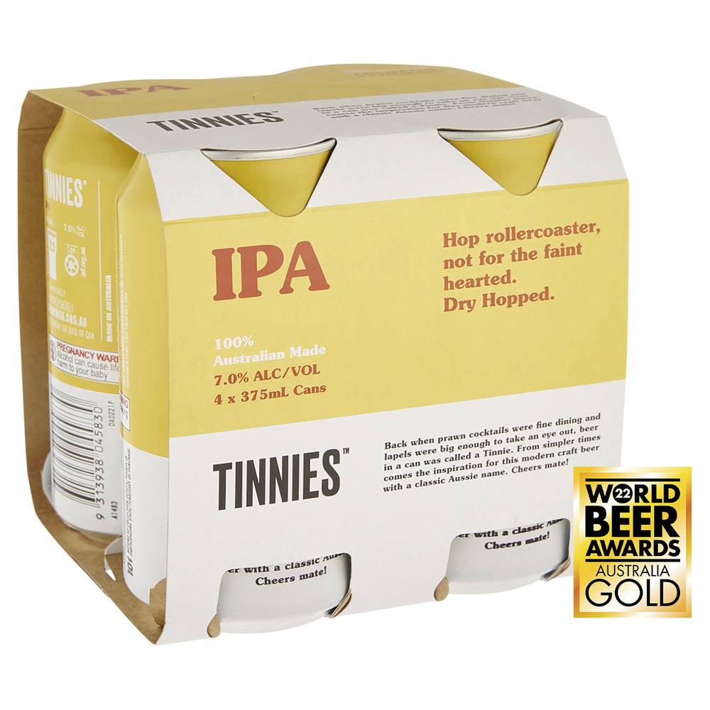 Tinnies IPA Can 375mL X 4 pack