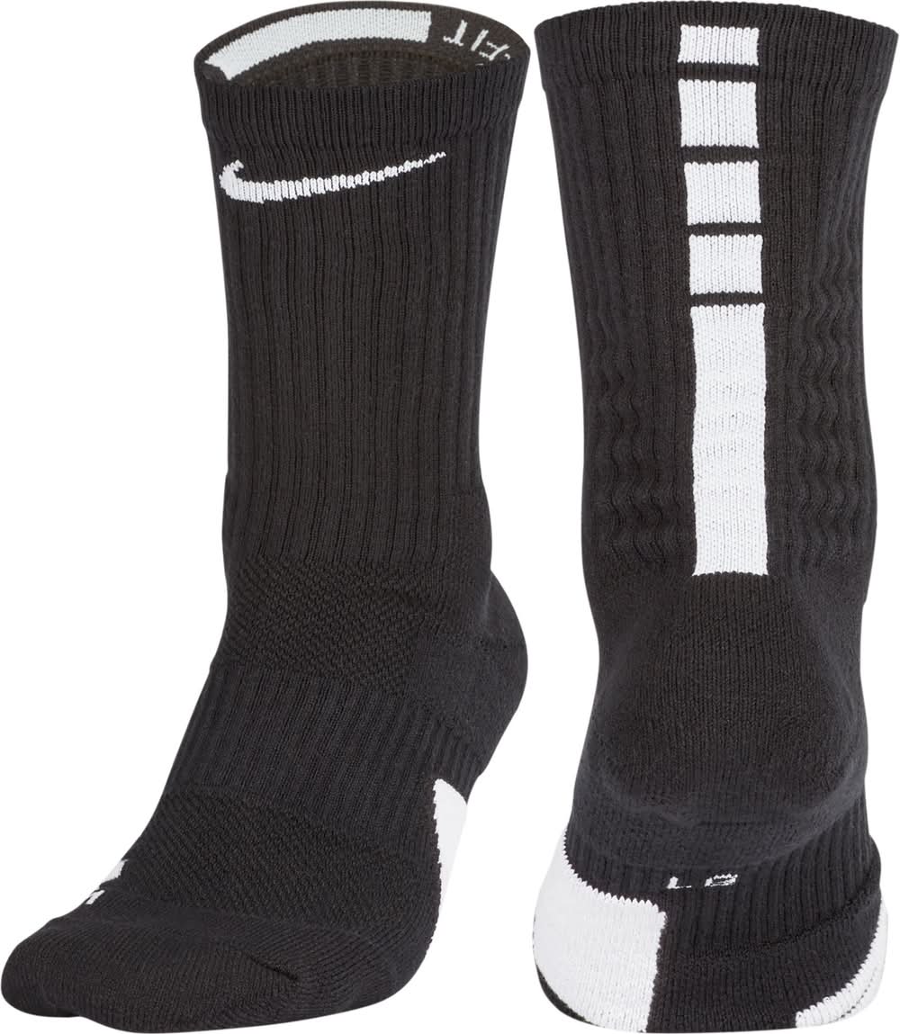 Nike Elite Basketball Crew Socks (Black/White, M)