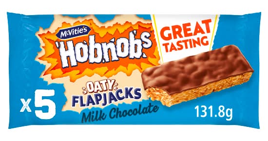 McVitie's Milk Chocolate, Hobnobs Oaty Flapjacks (5 pack)
