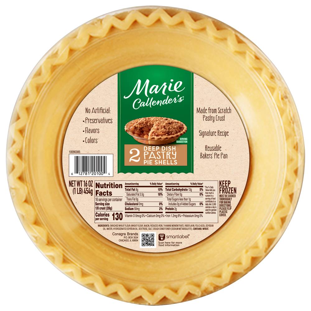 Marie Callender's Deep Dish Pastry Pie Shells (16 oz, 2 ct)