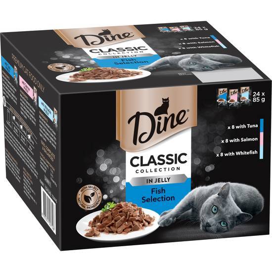 Dine Classic Collections Pouch Cat Food Fish Selection in Jelly 85g (24 pack)