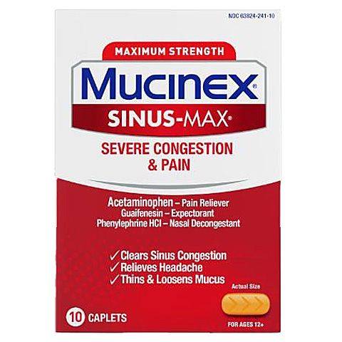 Mucinex Sinus-Max Severe Congestion and Pain 10ct