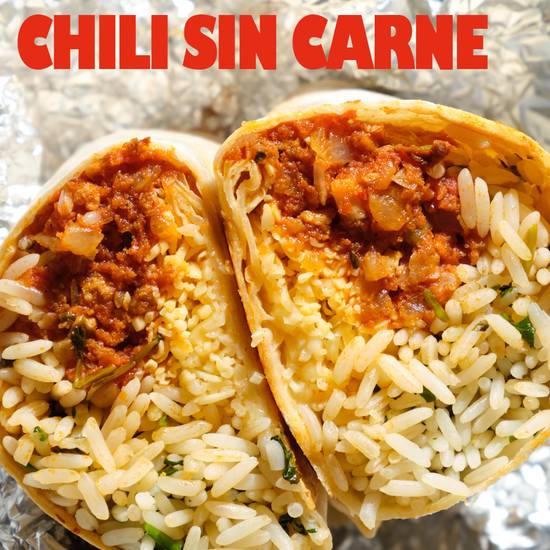 Chili sin carne burrito