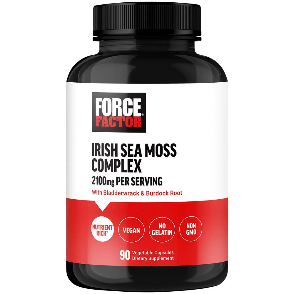 Irish Sea Moss Complex - 2,100Mg Per Serving With Bladderwrack & Burdock Root (90 Capsules)