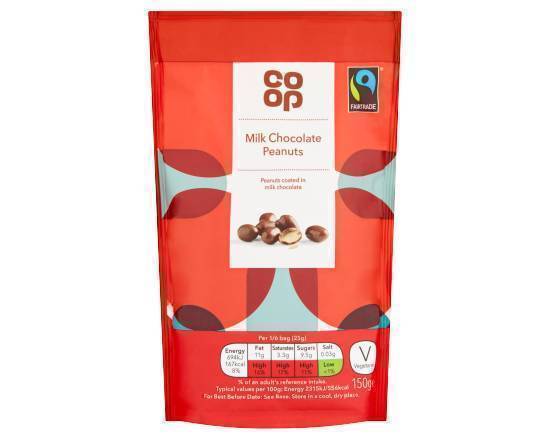 Co Op Fairtrade Milk Chocolate Peanuts 150g