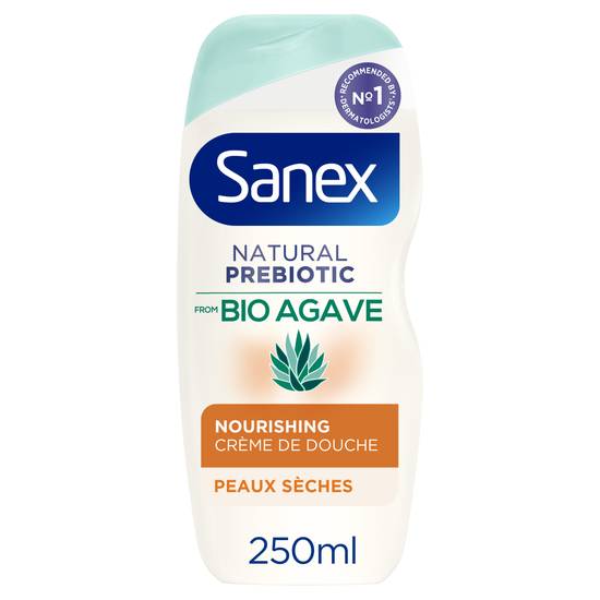 Sanex - Crème de douche peaux sèches regénérant à l'agave bio natural prebiotic
