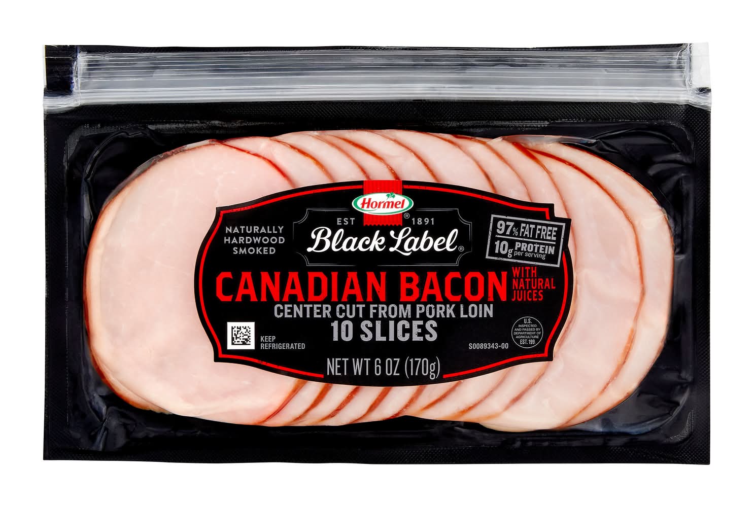 Hormel Fully Cooked Thick Slices Canadian Bacon (6 oz)