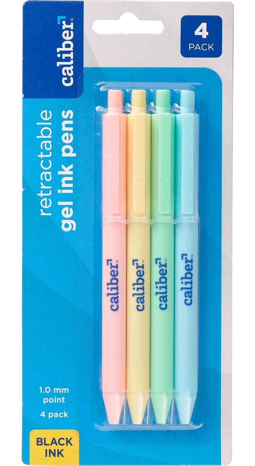 Caliber Retractable Gel Pens, Black Ink (4 ct)