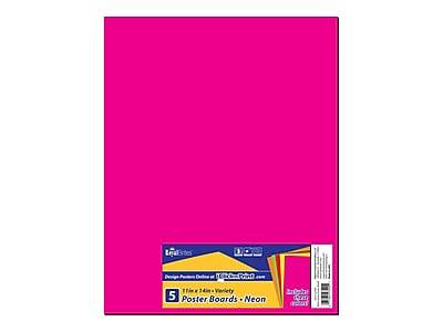 Royal Brites Paper Poster Boards, 14 x 11, Assorted Fluorescent Neon Colors, 5/Pack (23500)