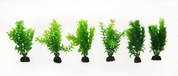 Penn Plax 4 Inch Colorful Plastic Plants For Aquarium, 3 Count