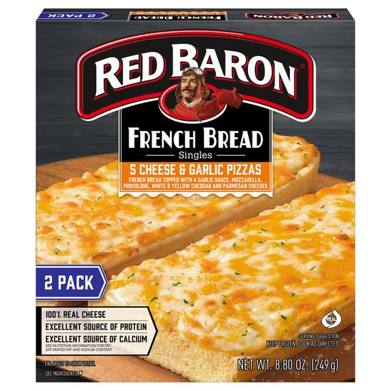 Red Baron Singles French Bread Cheese & Garlic Pizzas (garlic)