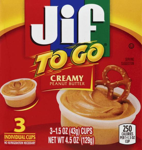 Jif Creamy Peanut Butter To Go (3 ct)