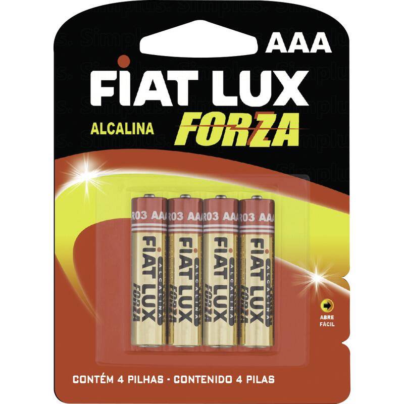 Fiat lux pilha alcalina aaa forza (4 un)