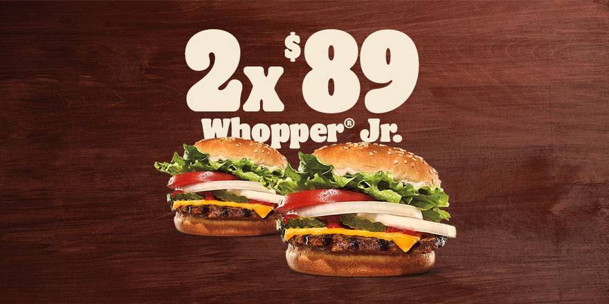 2 Whopper Jr. con Queso a precio especial