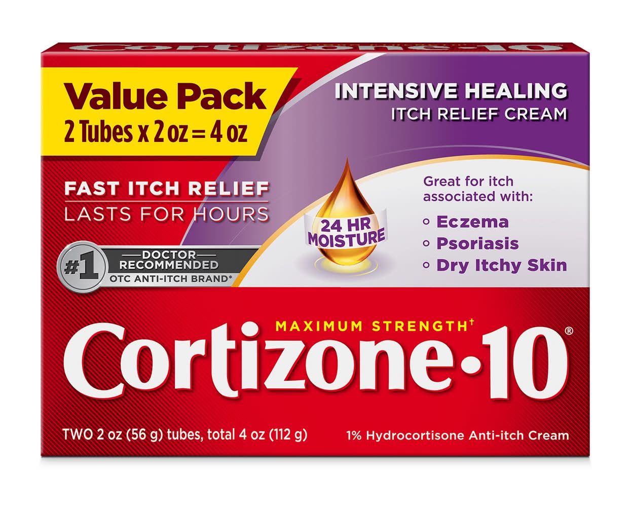 Cortizone-10 Maximum Strength Intensive Healing Formula Anti-Itch Creme Value pack (2 x 2 oz)