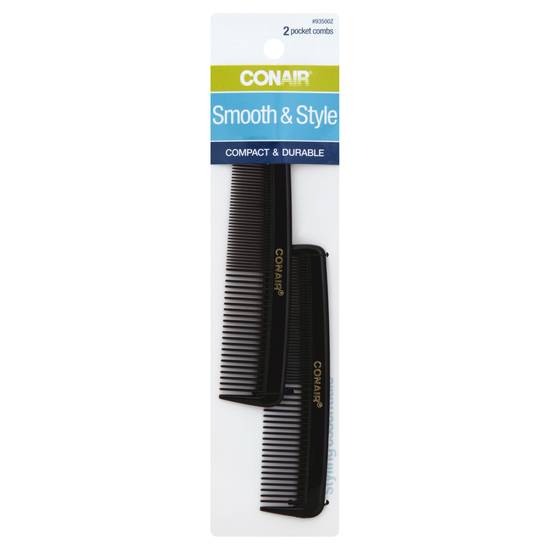 Conair Smooth & Style Hard Rubber Combs (2 ct)