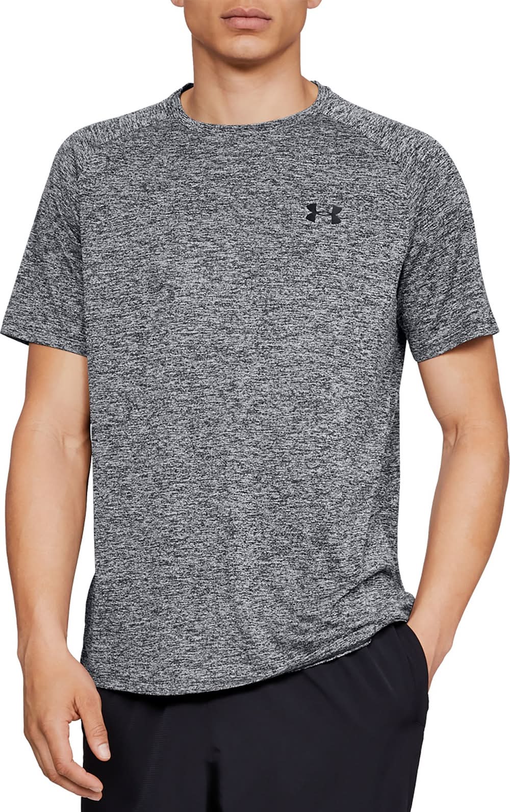 Under Armour Men's Tech 2.0 Short Sleeve T-Shirt (Black/Black Heather, XXL)