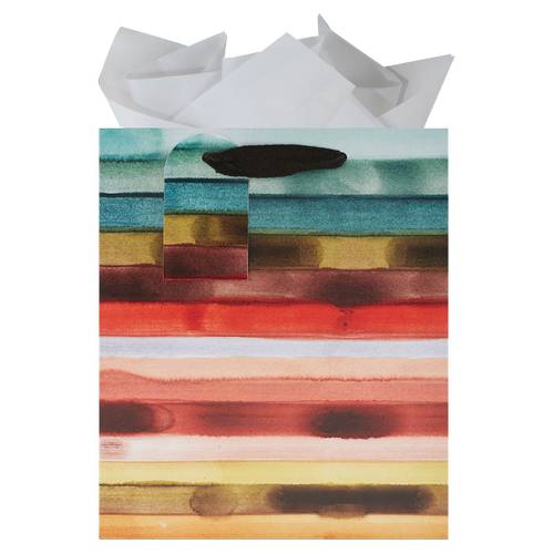 The Gift Wrap Company Saturated Stripes Medium Gift Bag