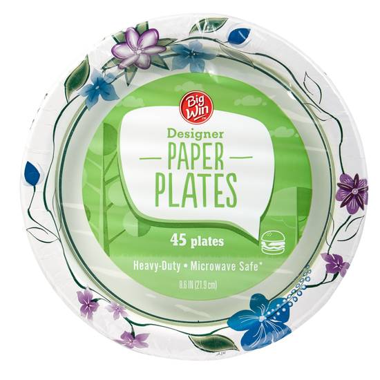 Big Win Designer Ultra Paper Plates 8.6" (45 ct)