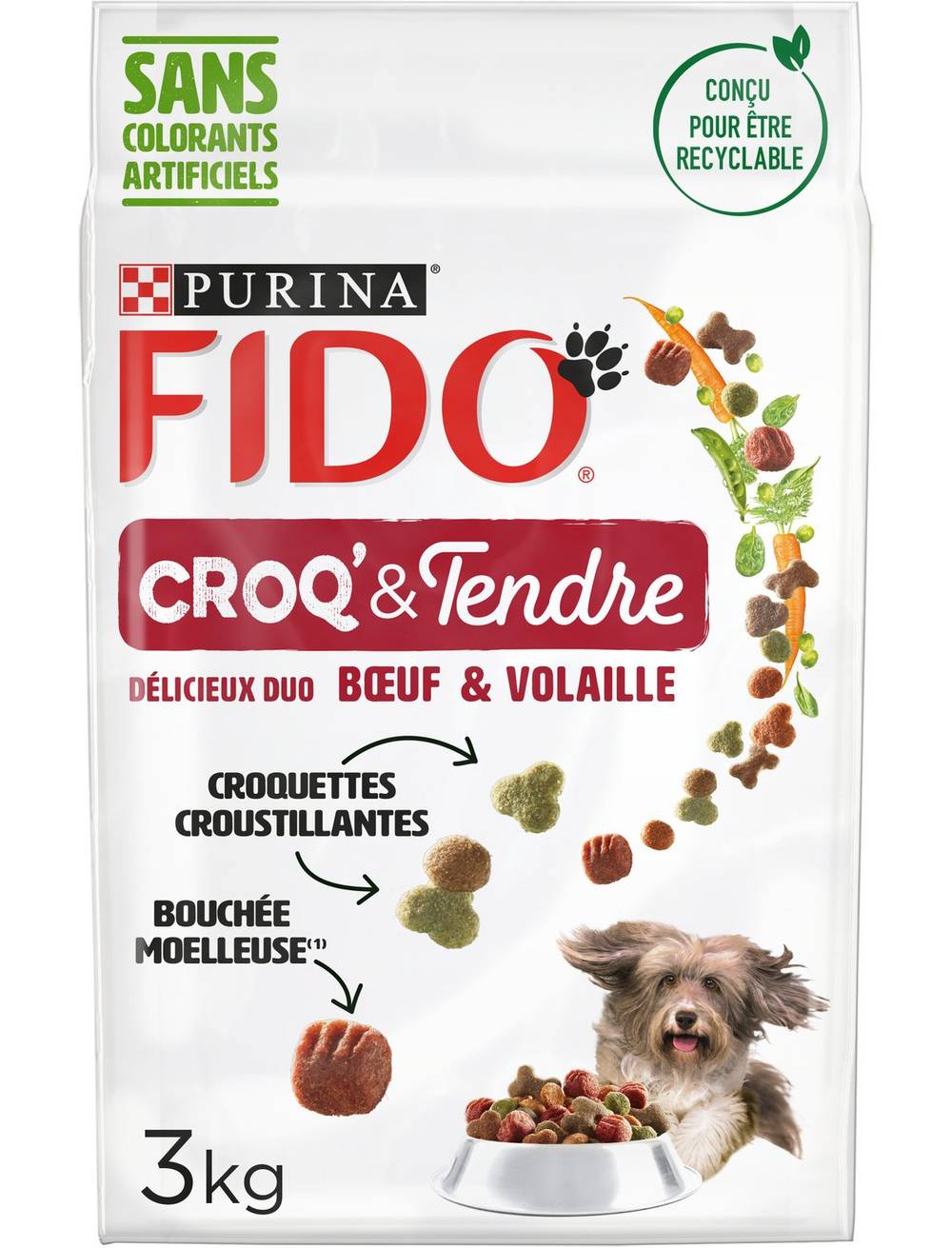 Fido - Croquettes pour chien adulte au bœuf à la volaille (3kg)