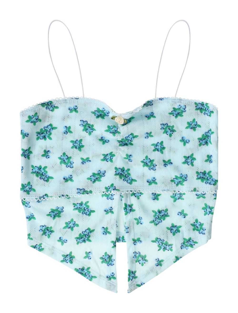 Juniors Pointelle Flyaway Tank Large Blue