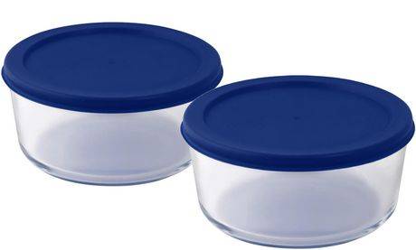 Pb Glass 2X944Ml Round Containers