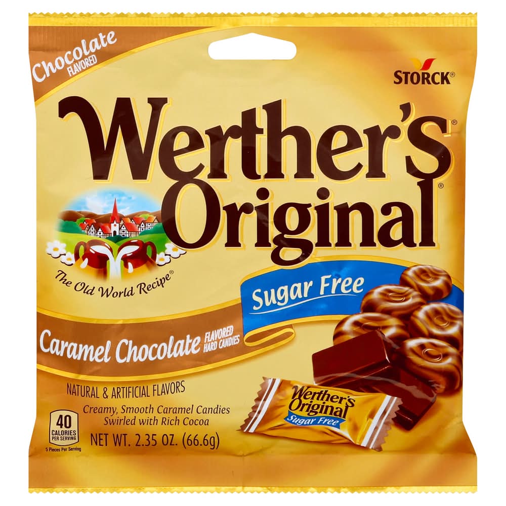 WERTHERS Original Hard Candies, Sugar Free, Caramel Chocolate Flavored