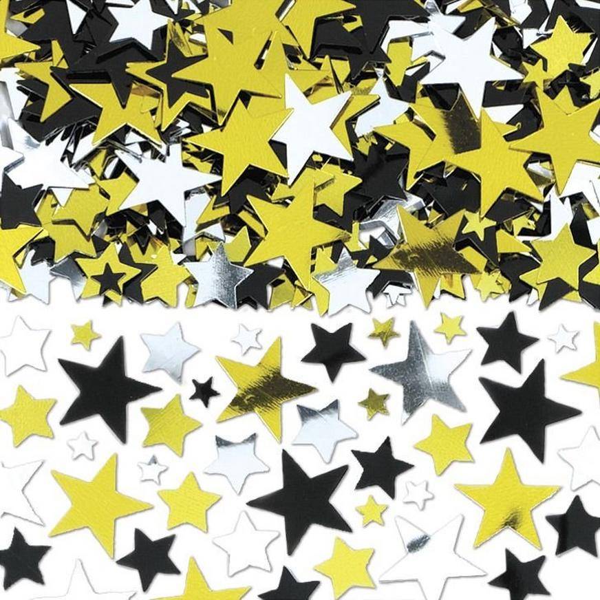 Black, Gold Silver Star Confetti