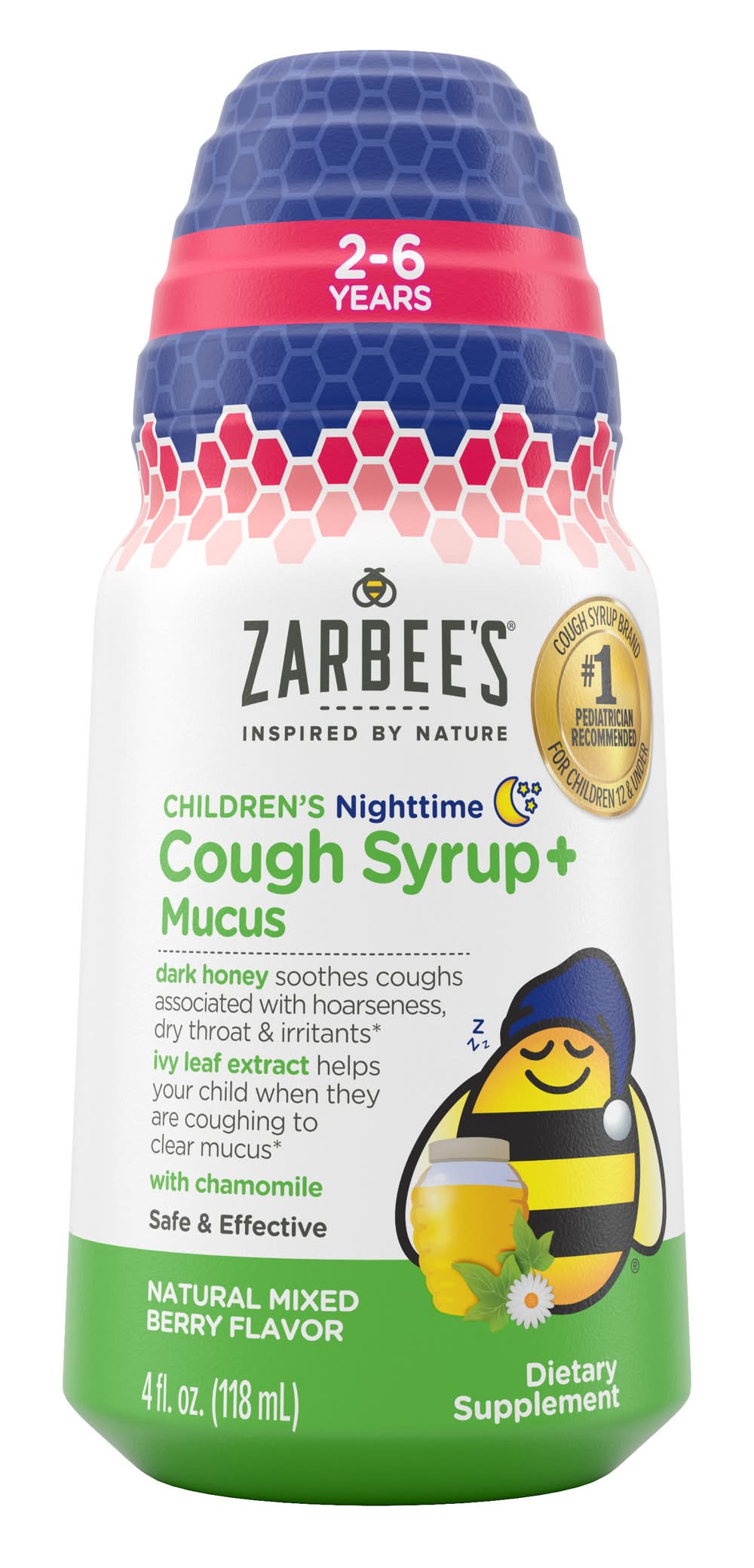 Zarbee's Children's Nighttime Cough Syrup, Berry (4 fl oz)