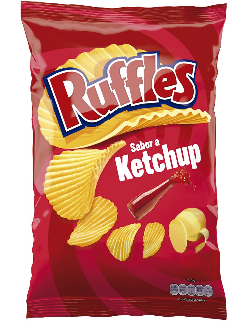 Ruffles - Batatas fritas ketchup, embalagem de 150g