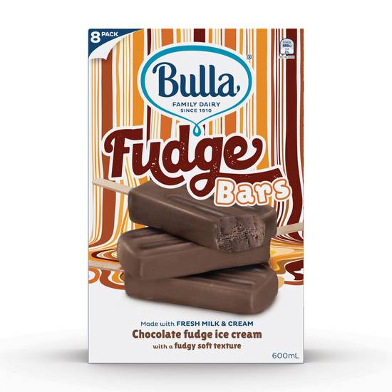 Bulla Choc Fudge Ice Cream 8pack 600ml