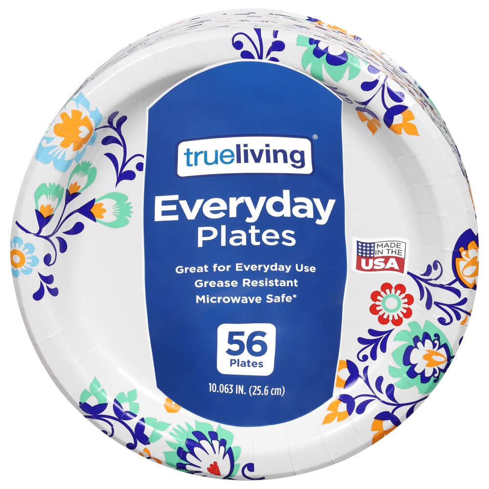 TrueLiving Everyday Plates, 10.063 in (56 ct)