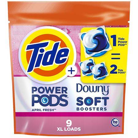 Tide Plus Power Pods With Downy Laundry Detergent, April Fresh (9 ct)