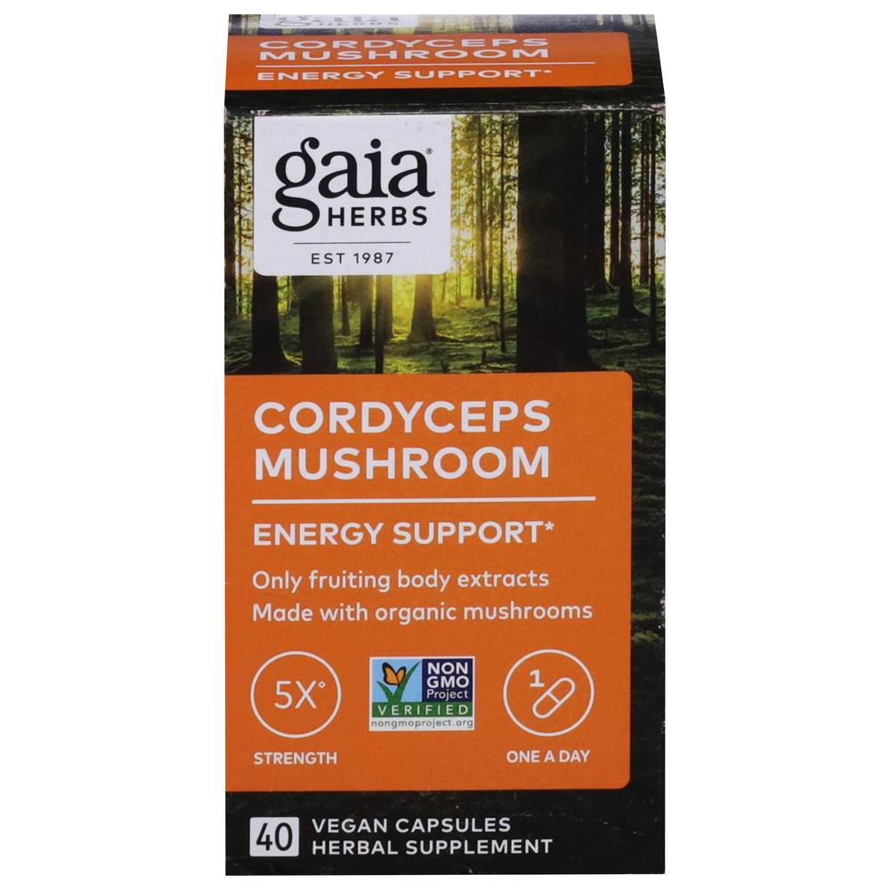 Gaia Herbs Cordyceps Mushroom Vegan Capsules (2.9 oz)