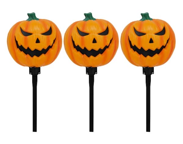 3-Count Jack-o'-Lantern Pathway Lights