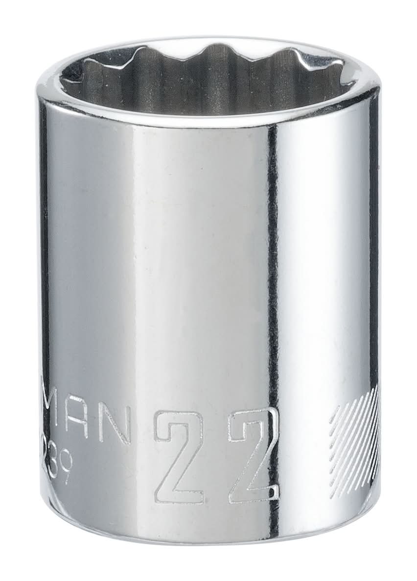 Craftsman 22 Mm X 1/2 In. Drive Metric 12 Point Standard Shallow Socket 1 Pc