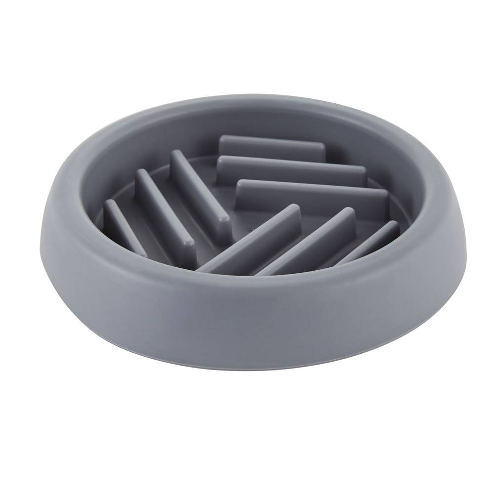 Top Paw Slow-Feeder Puzzle Dog Bowl (5.9 in x 1 in/grey)