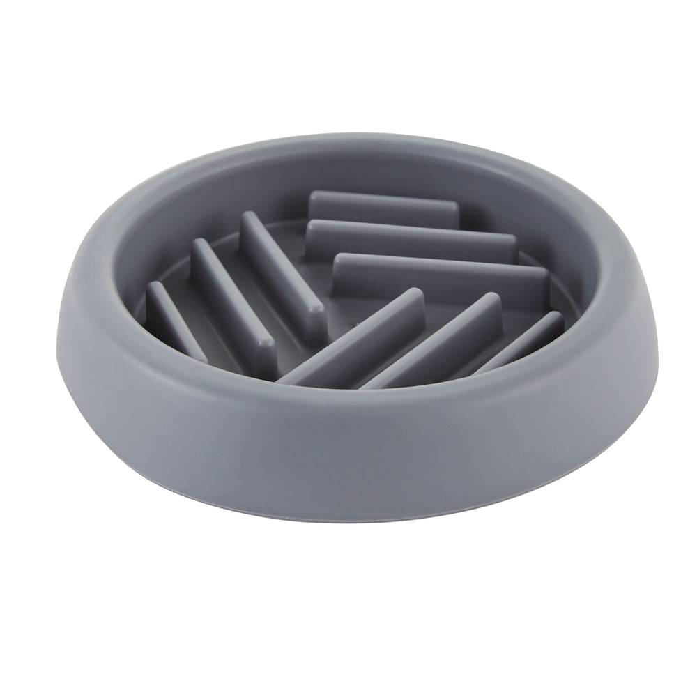 Top Paw Slow-Feeder Puzzle Dog Bowl, 5.9''X 1'', Grey