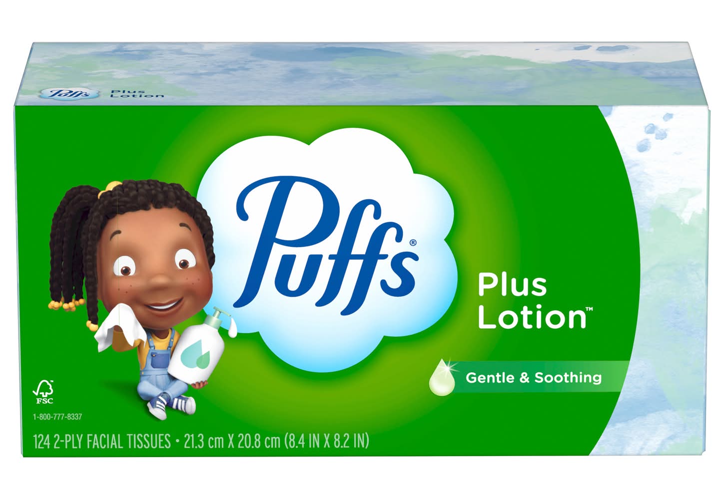 Puffs Plus Lotion 2-ply Facial Tissues, 8.4x8.2 in (124 ct)