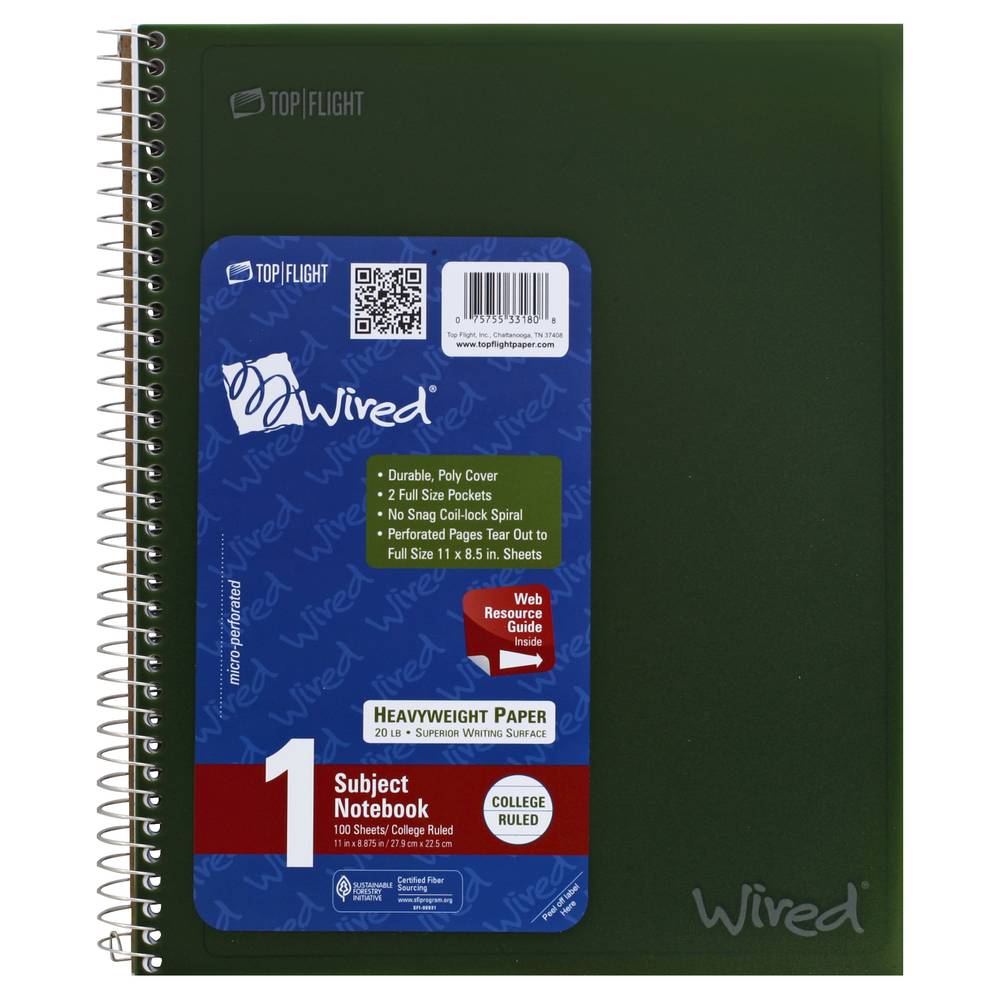 Top Flight Wired Rule 100-sheets Notebook