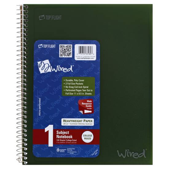 Top Flight Wired Rule 100-sheets Notebook