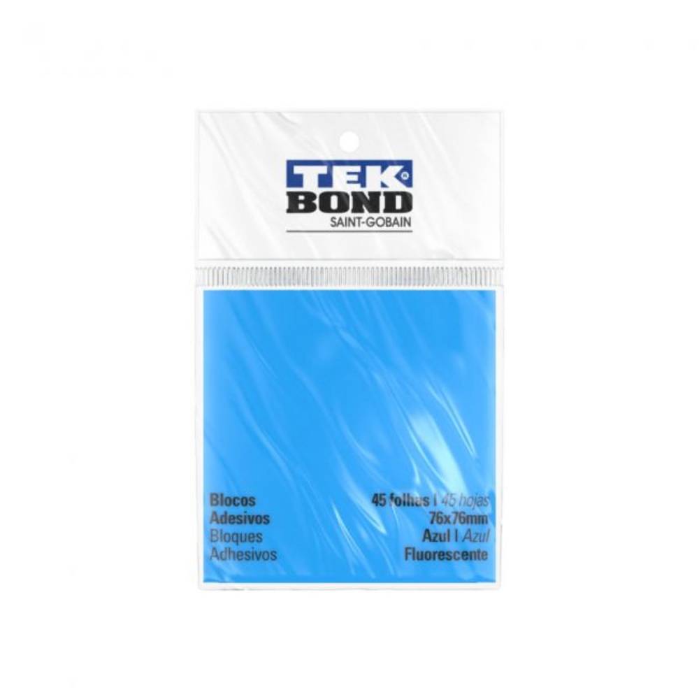 Tek bond bloco de folhas azul fluorescente adesivo (45 folhas)