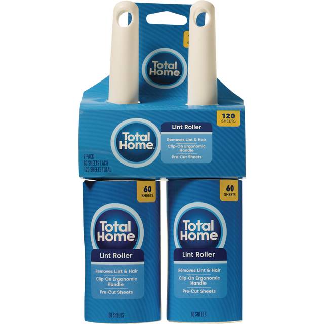 TOTAL HOME ELIMINATES ODORS LINT ROLLERS 2PK