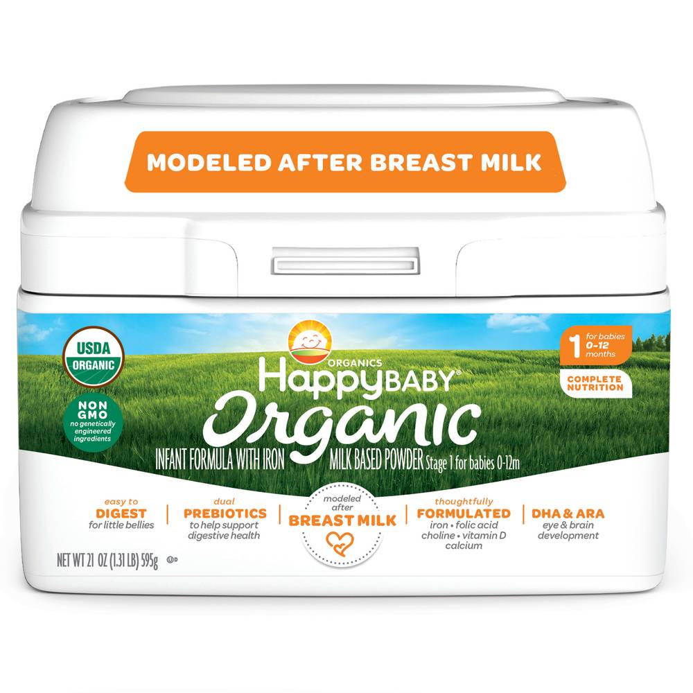 Happy Baby Organic Stage 1 Infant Formula With Iron Milk Based Powder (1.31 lbs)