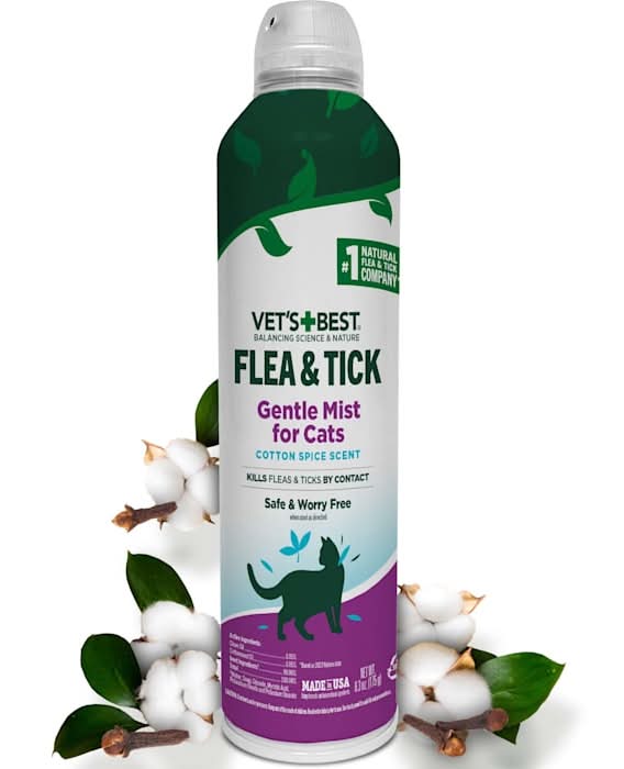 Vet's Best Flea & Tick Gentle Mist For Cats, Cotton Spice (6.3 fl oz)