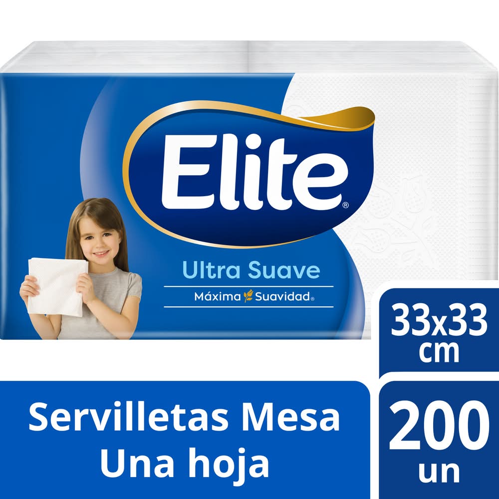Elite · Servilletas de mesa hoja simple - 33x33 cm (200 un)