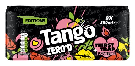 Tango Peach Pineapple & Orange, Zero'd Sugar Free Carbonated Soda (8 x 330ml)